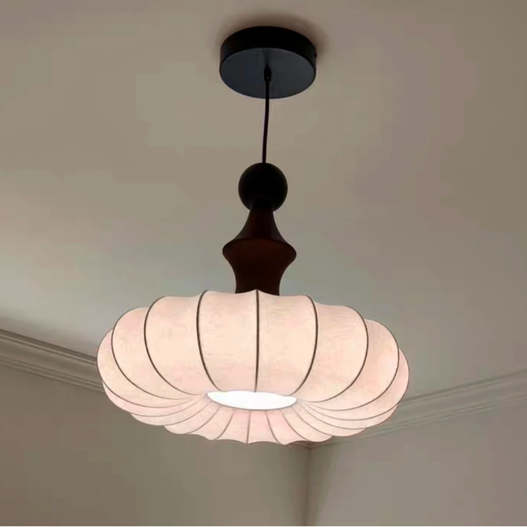 Elegant Flower Light with Wood & Brass Accents