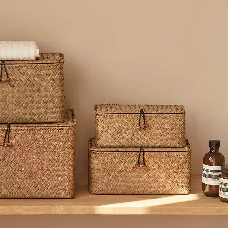 Woven Lidded Storage Box