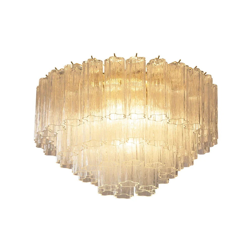 Vintage Murano Transparent Glass Ceiling Light