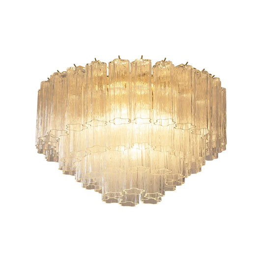 Vintage Murano Transparent Glass Ceiling Light