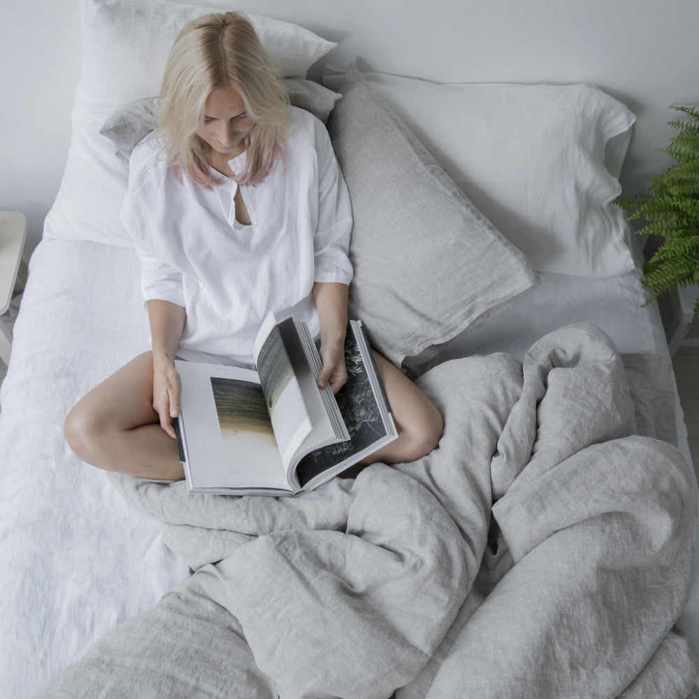 White Linen Fitted Sheet — view 2