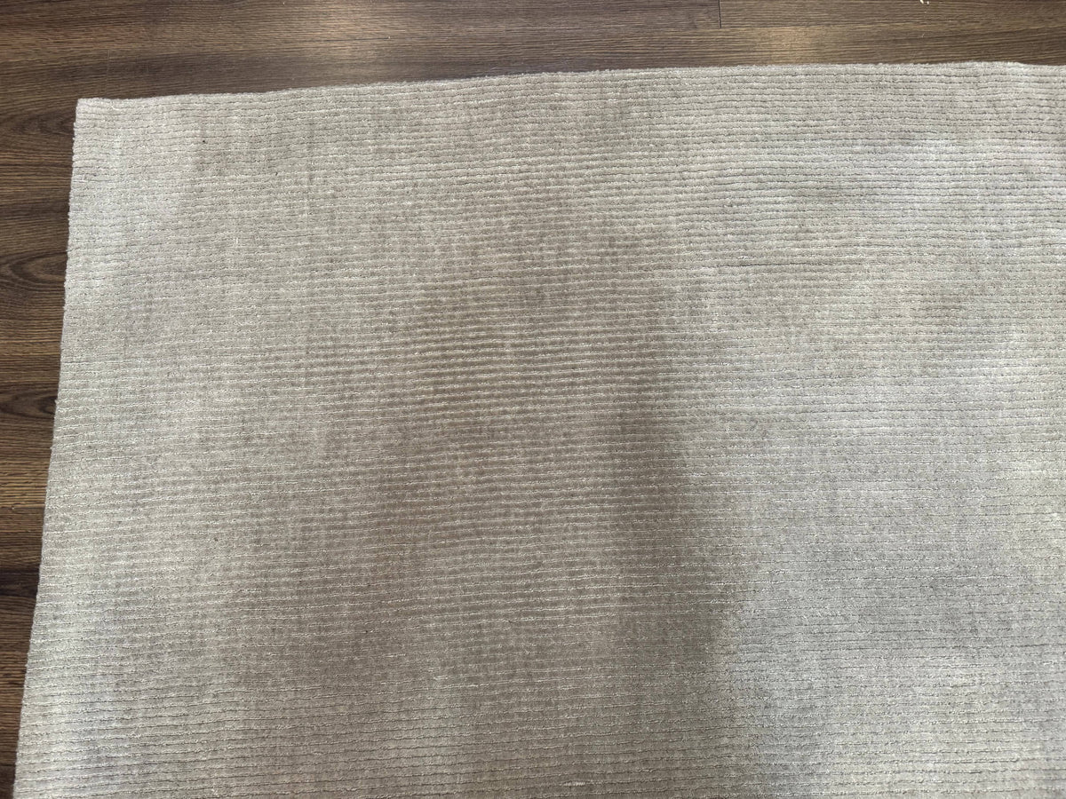 Wool Tibetan Rug Hand-Knotted Tonal Field, taupe, view 7