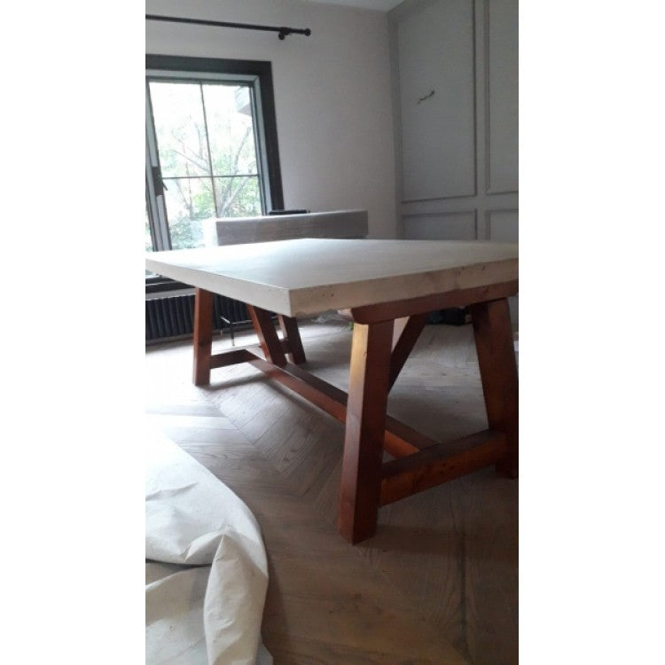Lightweight Concrete Dining Table 39x86.5 - Barocco Valhalla