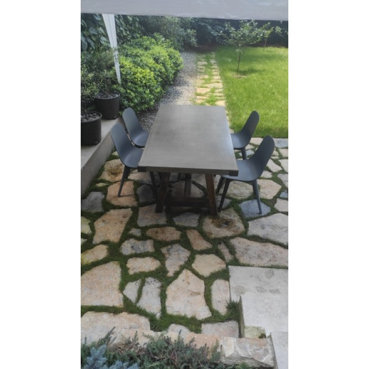 Lightweight Concrete Barocco Dining Table - Industrial Modern 39W x 94.5L x 29.5H