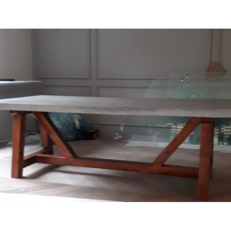 Lightweight Concrete Rectangular Dining Table - 43x134 Barocco