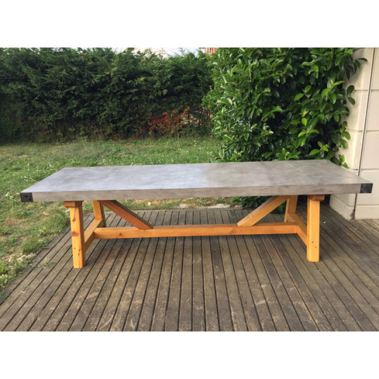 Lightweight Concrete Rectangular Dining Table - 43x134 Barocco