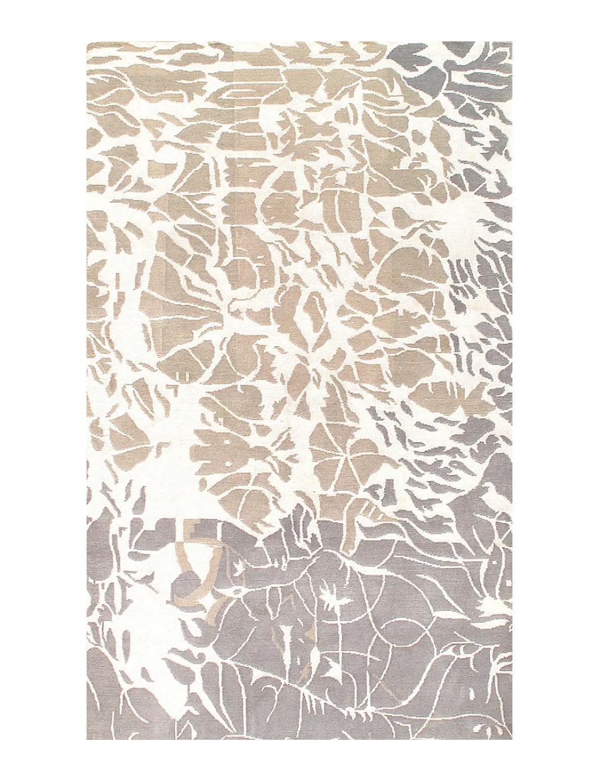 Canvello Ivory Modern Tibetan Rug - 5' X 8'