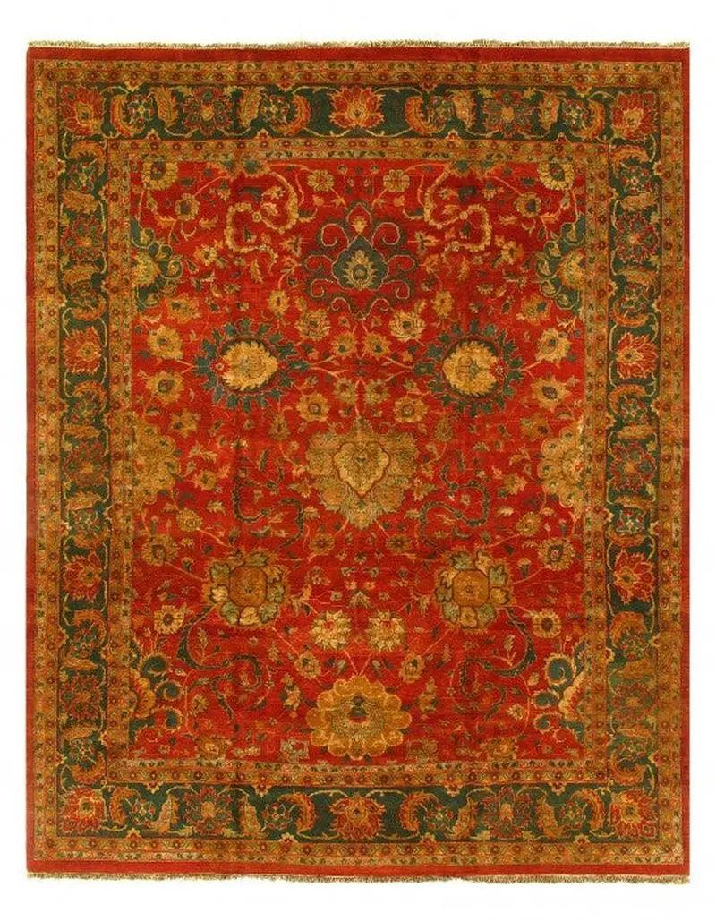 Canvello Rust Fine Hand-Knotted Agra Rug - 10' X 14'7''