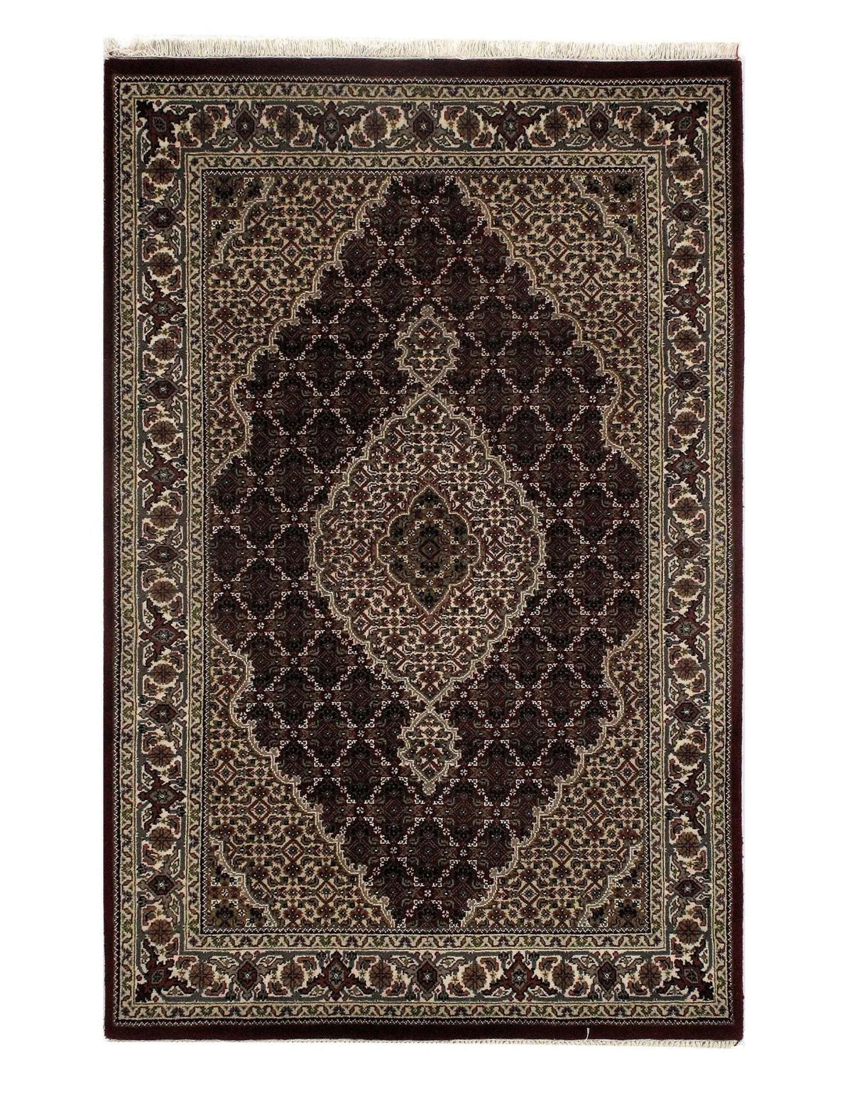 Canvello Traditional Fine Tabriz Hand-Knotted Rug - 4'1" X 6'2"