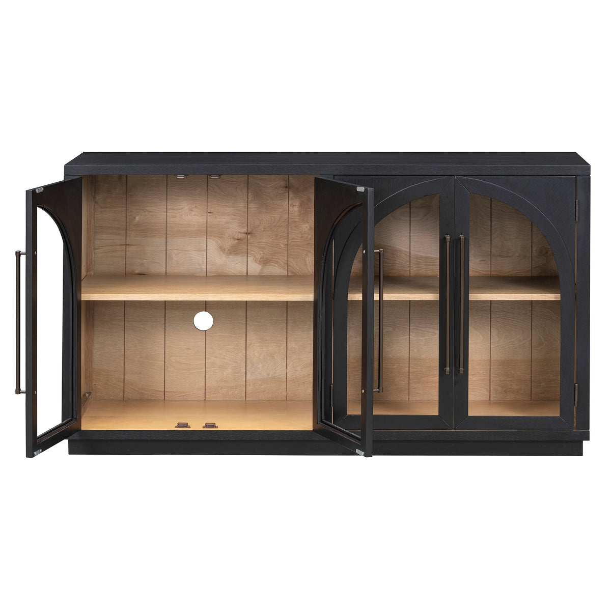 Glass Door Sideboard with Arched Cabinet