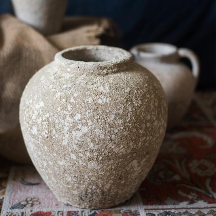Cement Pot Pompeii Style Handmade Art Jar Pot — view 3