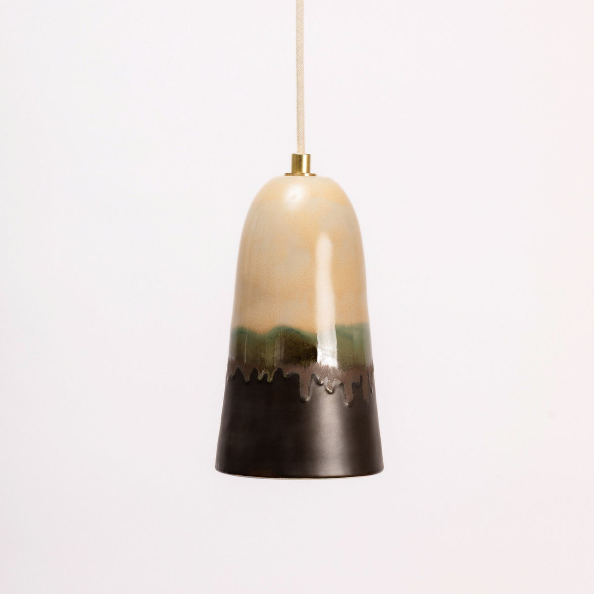 Ceramic Pendant Light Hand-Painted Horizon Glaze, front view