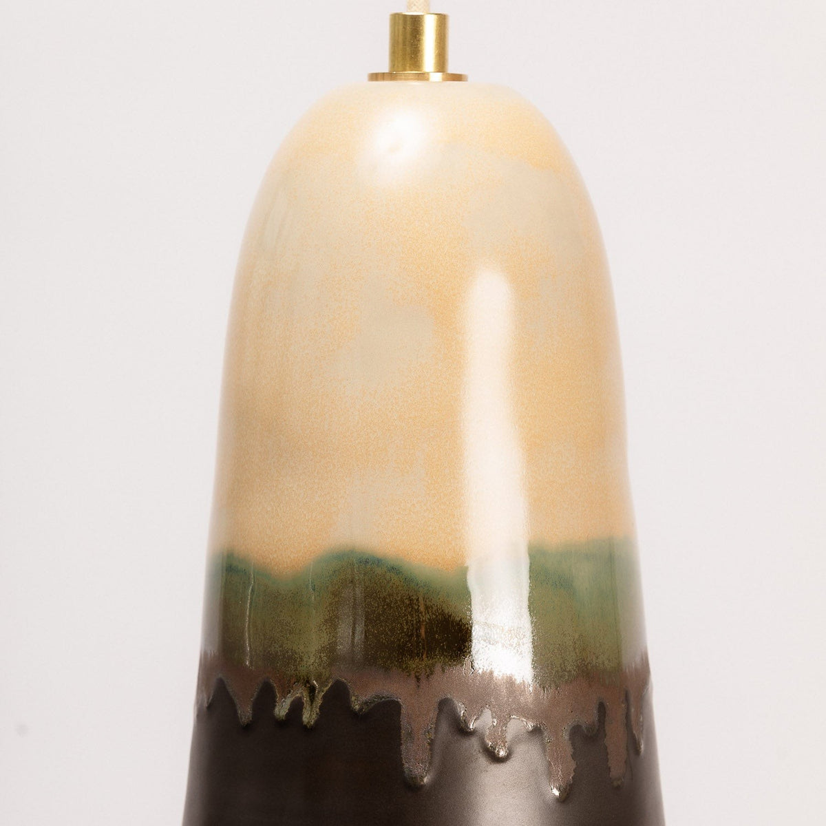 Ceramic Pendant Light Hand-Painted Horizon Glaze, glaze close up