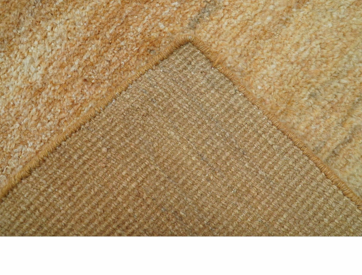 Custom Wool Area Rug Hand-Knotted Solid Tone, camel, view 6