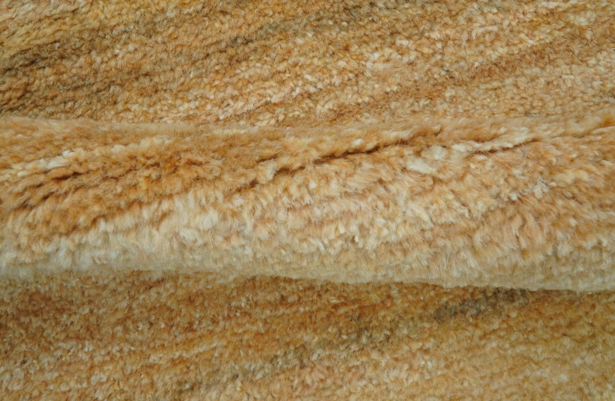 Custom Wool Area Rug Hand-Knotted Solid Tone, camel, view 5