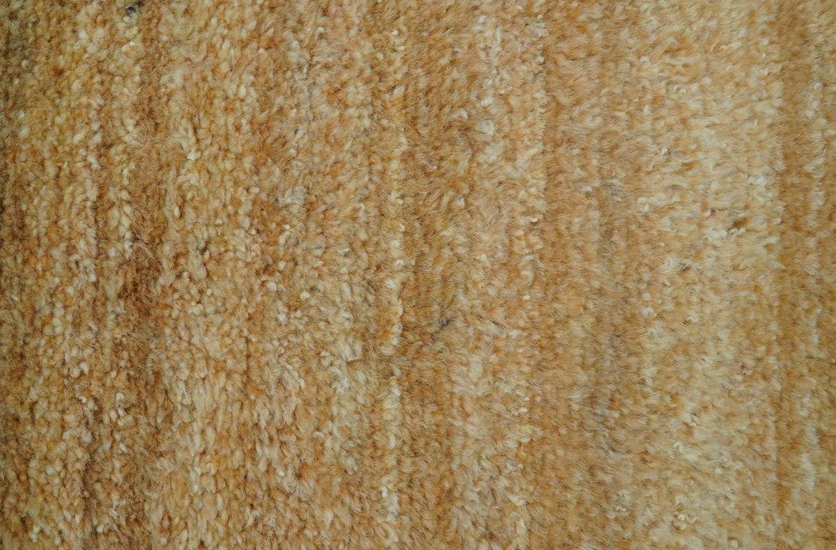 Custom Wool Area Rug Hand-Knotted Solid Tone, camel, view 4