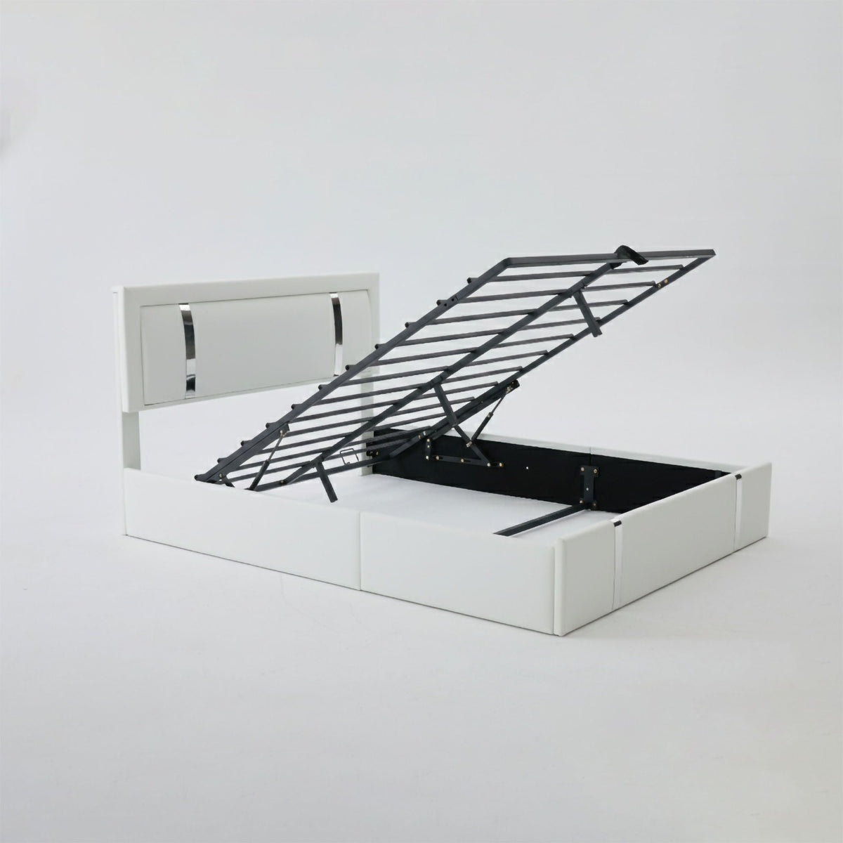 Upholstered Bed Frame with Adjustable LED Headboard