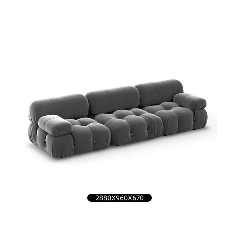 Grey modular linen sectional sofa, supplier photo