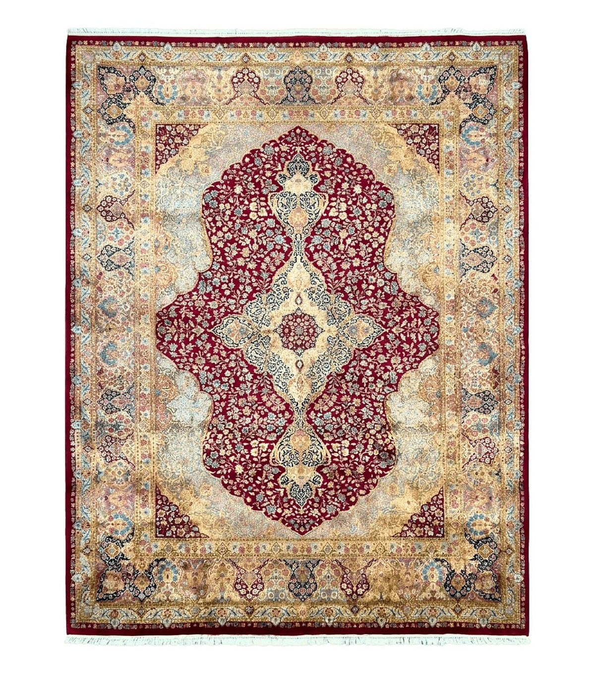Persian Wool Rug Floral Medallion
