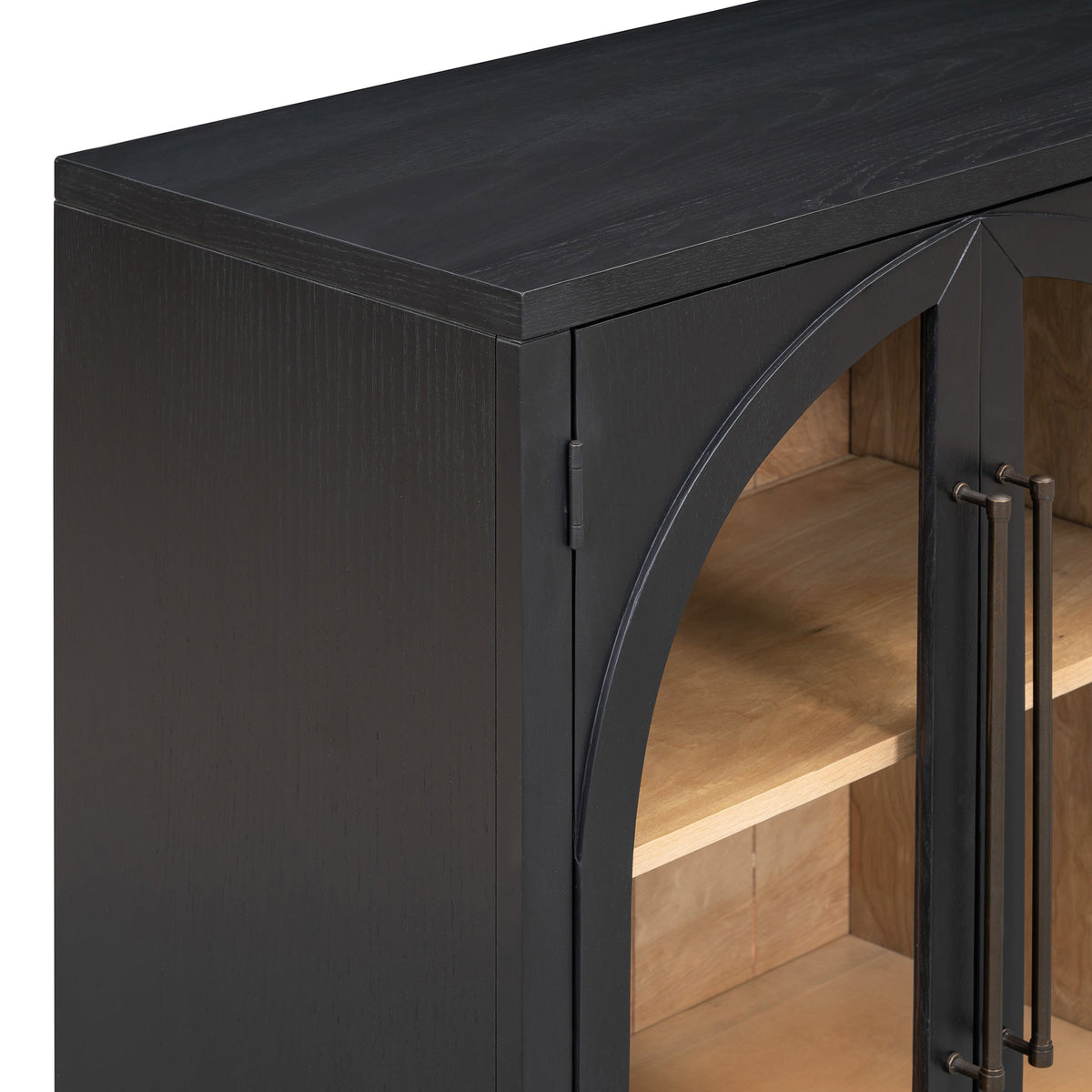 Glass Door Sideboard with Arched Cabinet