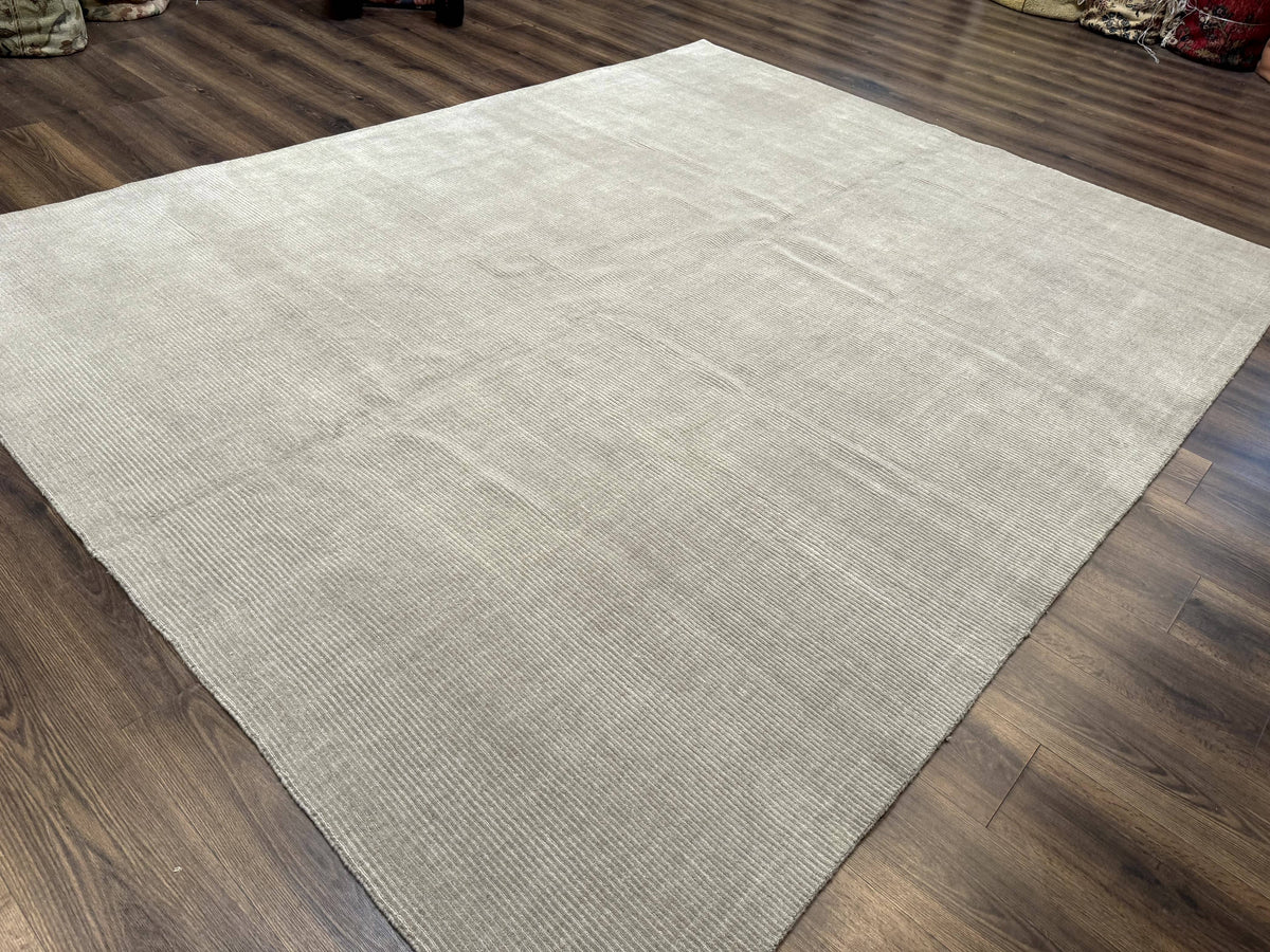 Wool Tibetan Rug Hand-Knotted Tonal Field, taupe, view 3