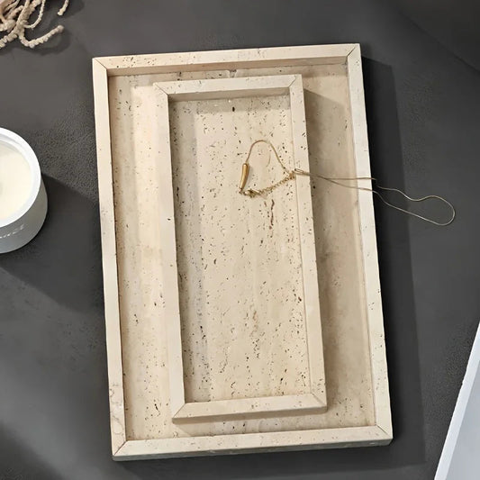 Handcrafted Marble Vanity Tray — 30 × 20 cm