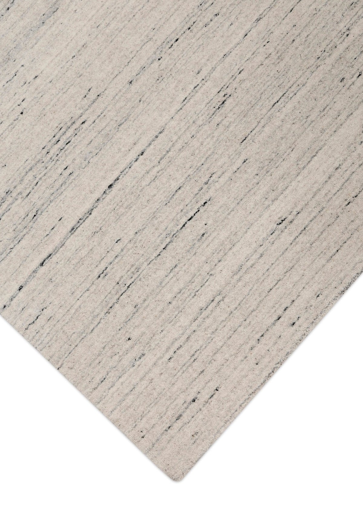Wool Area Rug Hand-Loomed Striated Solid, ivory, view 4