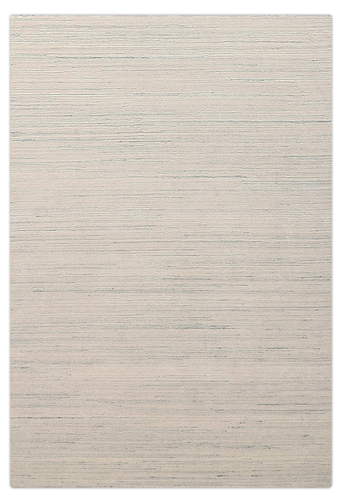 Wool Area Rug Hand-Loomed Striated Solid, ivory, view 2