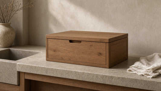 Large Mango Wood Flatbread Box - kitchen lifestyle hero