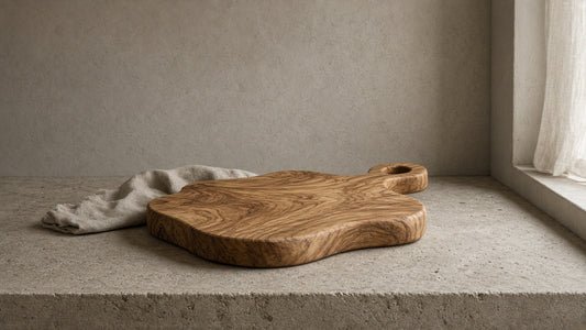 Multi-Purpose Large Olive Wood Serving and Cutting Board - kitchen lifestyle hero