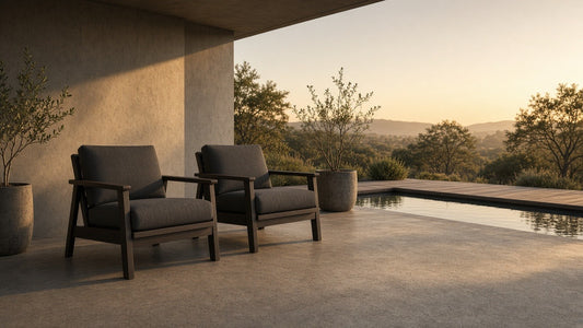 Outdoor Armchairs With Cushions (Set of 2) - Espresso / Gray - outdoor lifestyle hero