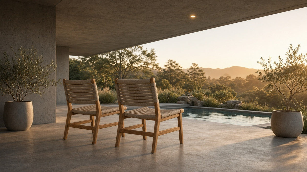 Outdoor Dining Chair Acacia Wood Frame (Set of 2) - outdoor lifestyle hero