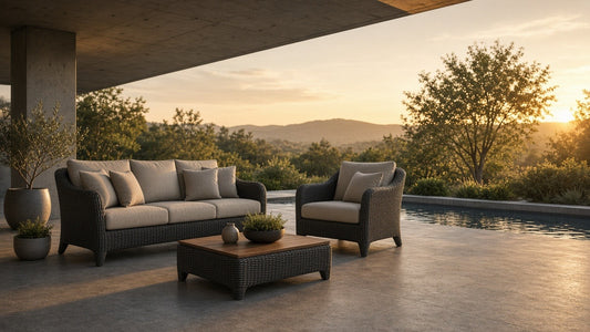 Modern Wicker Outdoor Seating Set With Cushions - outdoor lifestyle hero