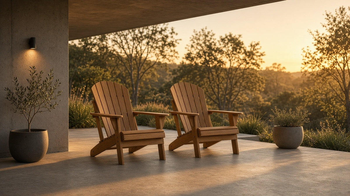 SoliWood Wooden Outdoor Folding Adirondack Chair Set of 2 - outdoor lifestyle hero