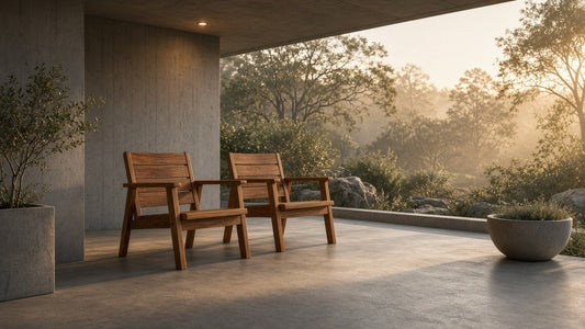 Outdoor Dining Chairs Set of 2 - Acacia Wood Patio Chairs - outdoor lifestyle hero