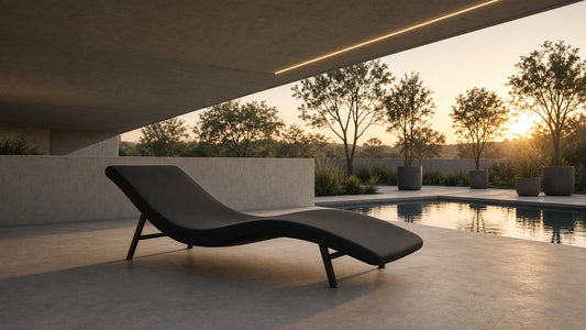 Portals Dark sun lounger sunset pool lifestyle v2