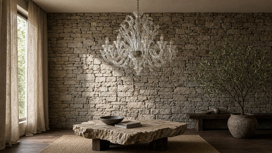 Transparent Ares Murano chandelier lifestyle hero
