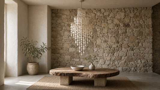 Shell wind chime chandelier lifestyle hero