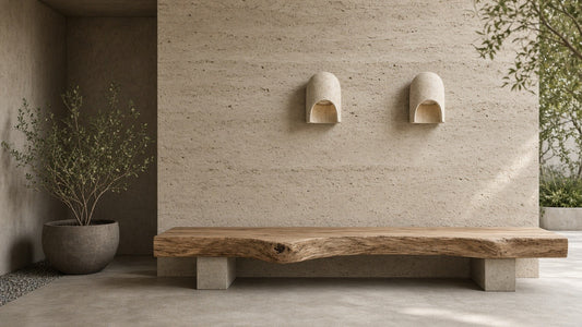 Travertine outdoor wall lights lifestyle hero