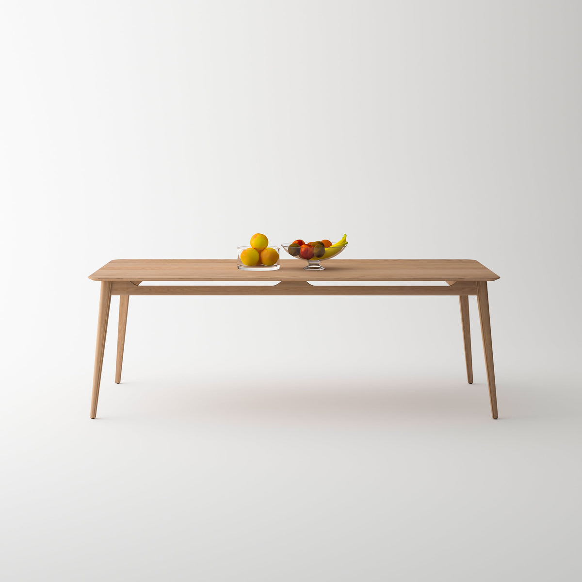 Solid Oak Dining Set Tapered Legs Leather Seats, oak, view 7