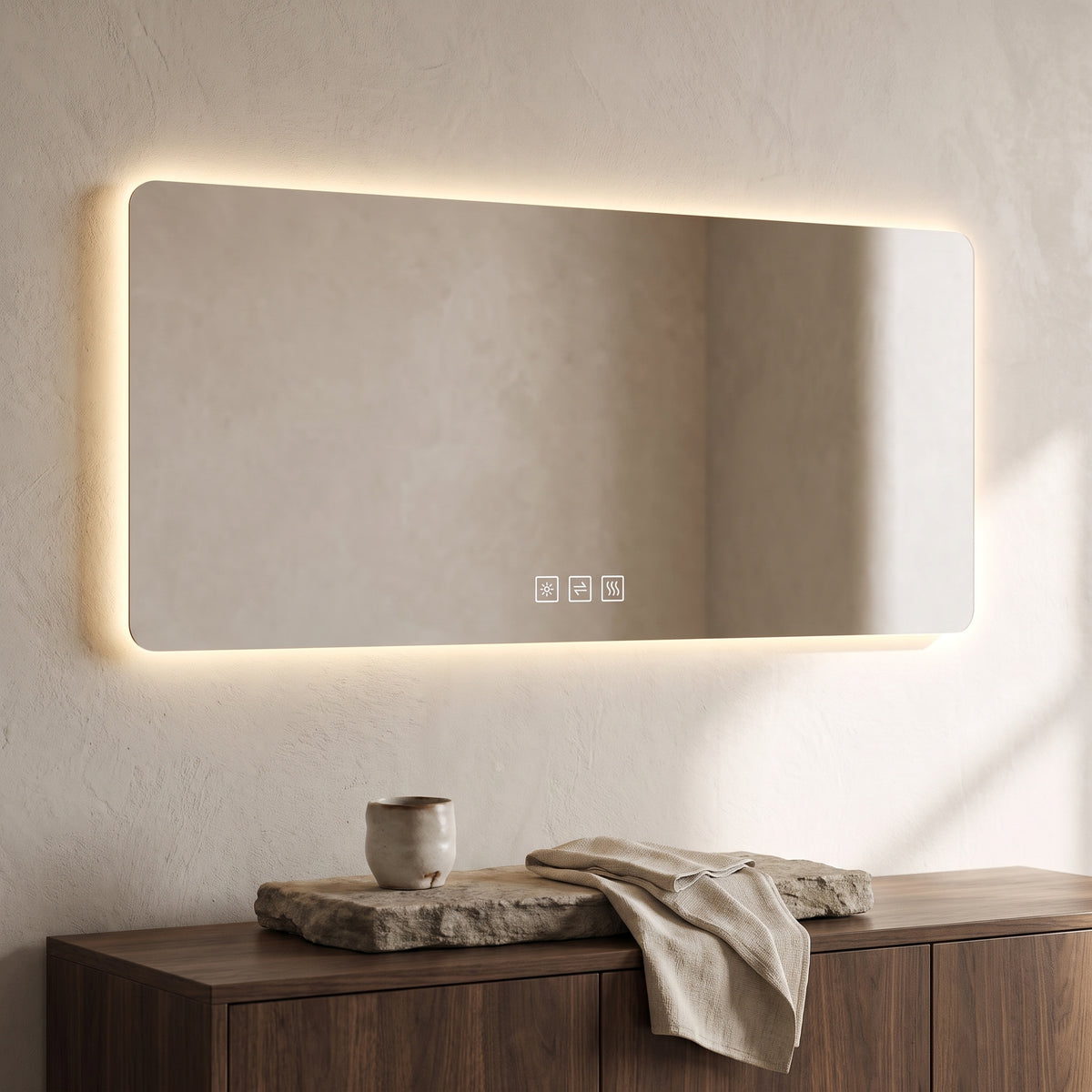 28"x60" Frameless LED Bathroom Mirror with Demist Function