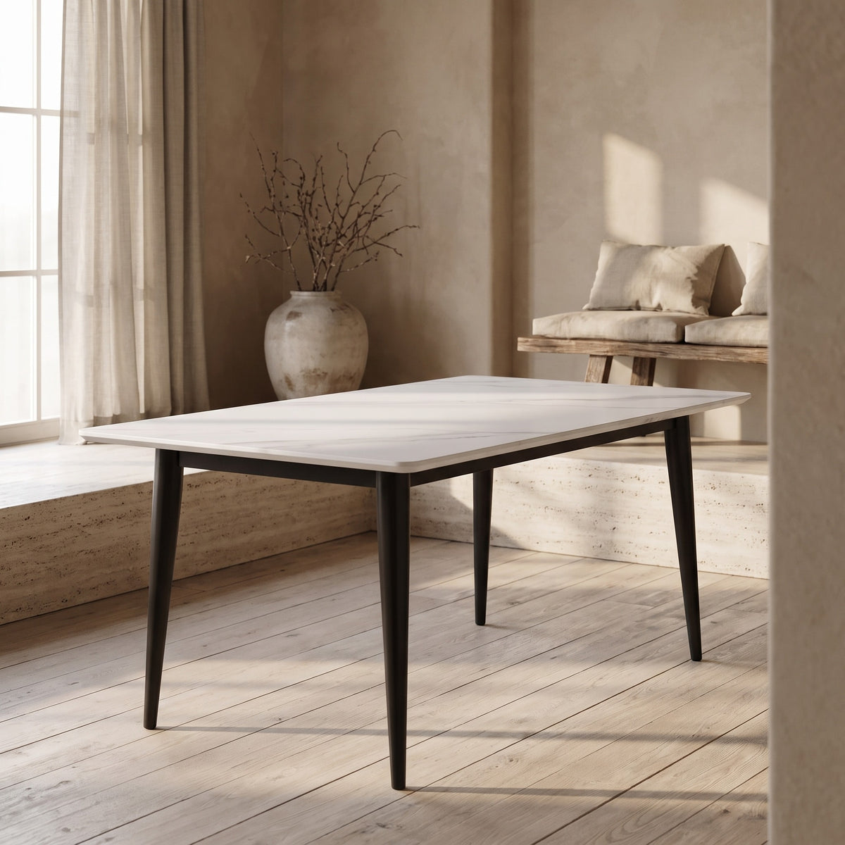 63" Modern Artificial Stone Dining Table