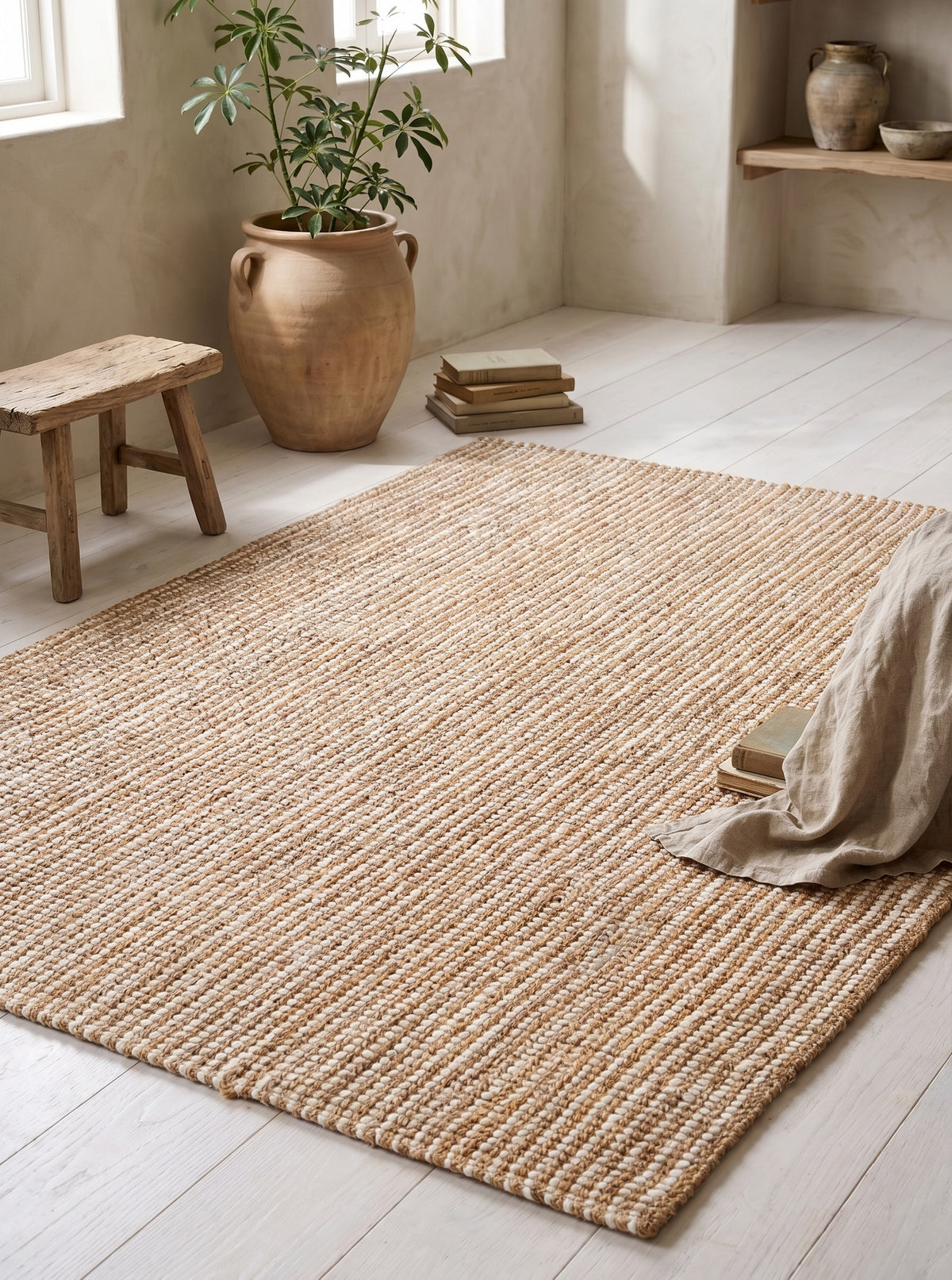 Ambel Tan Camel Jute Area Rug