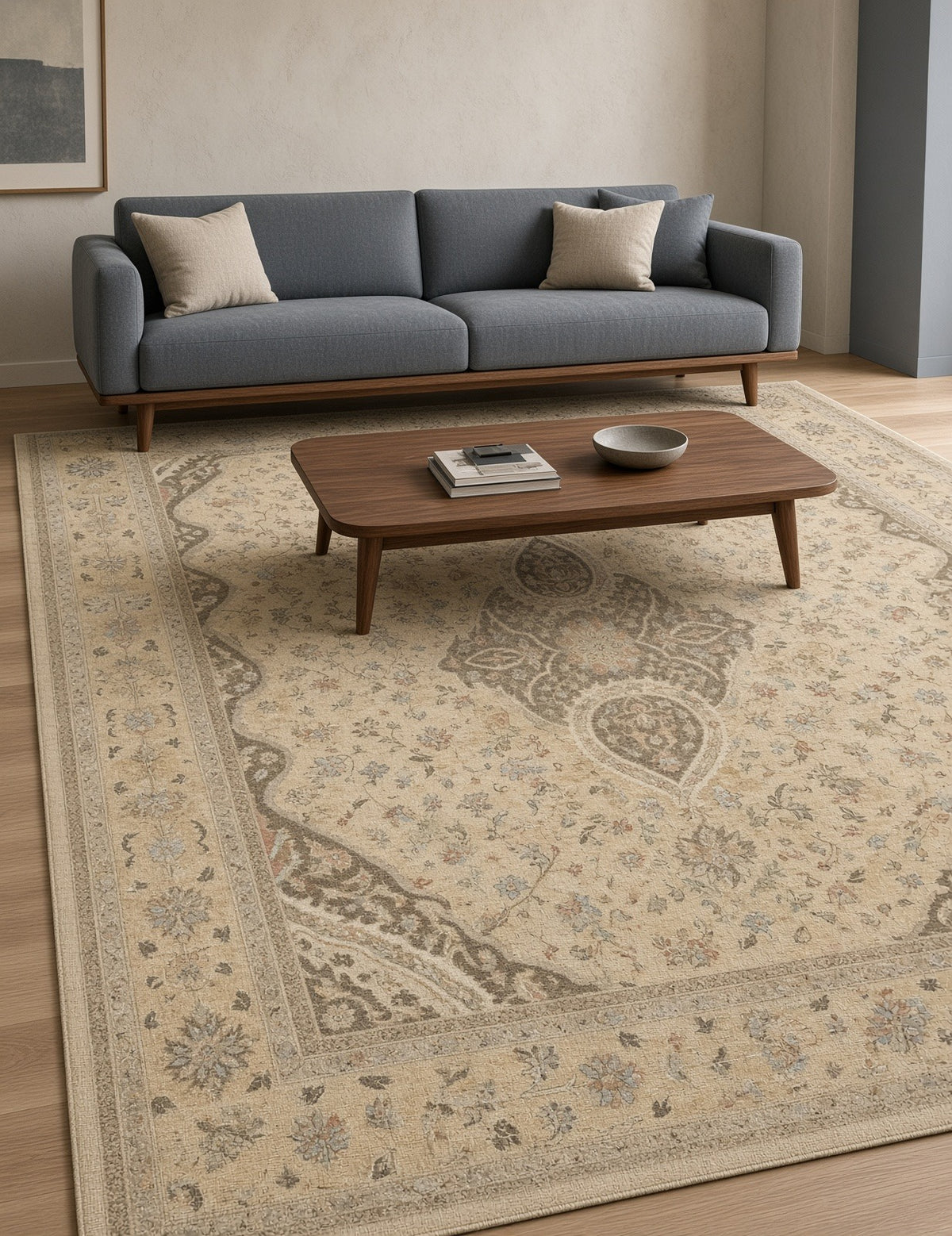 ShopInFill staged scene — canvello-ivory-tabriz-design-rug-6-x-9