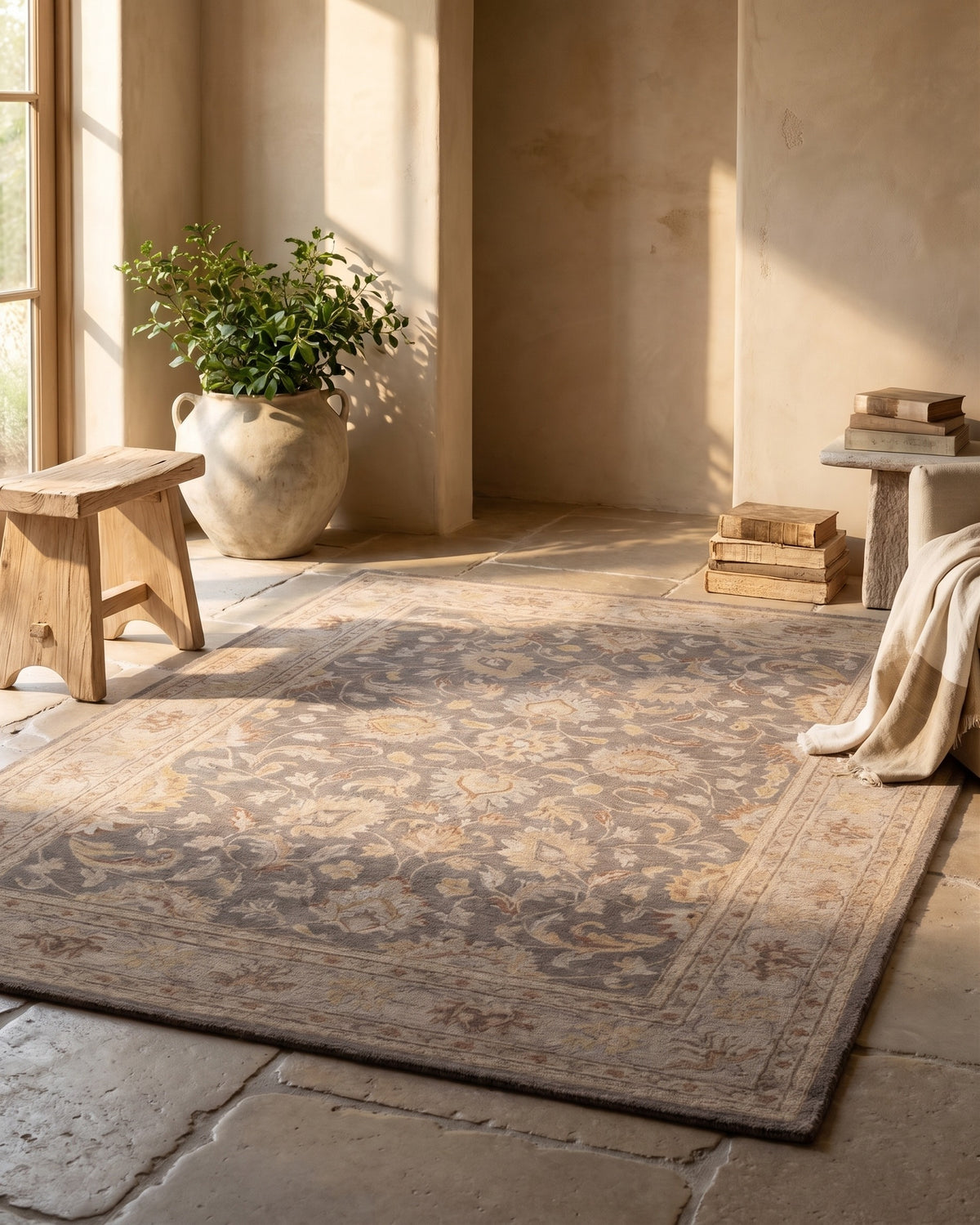 Cherryfield Hand Tufted Taupe Wool Rug