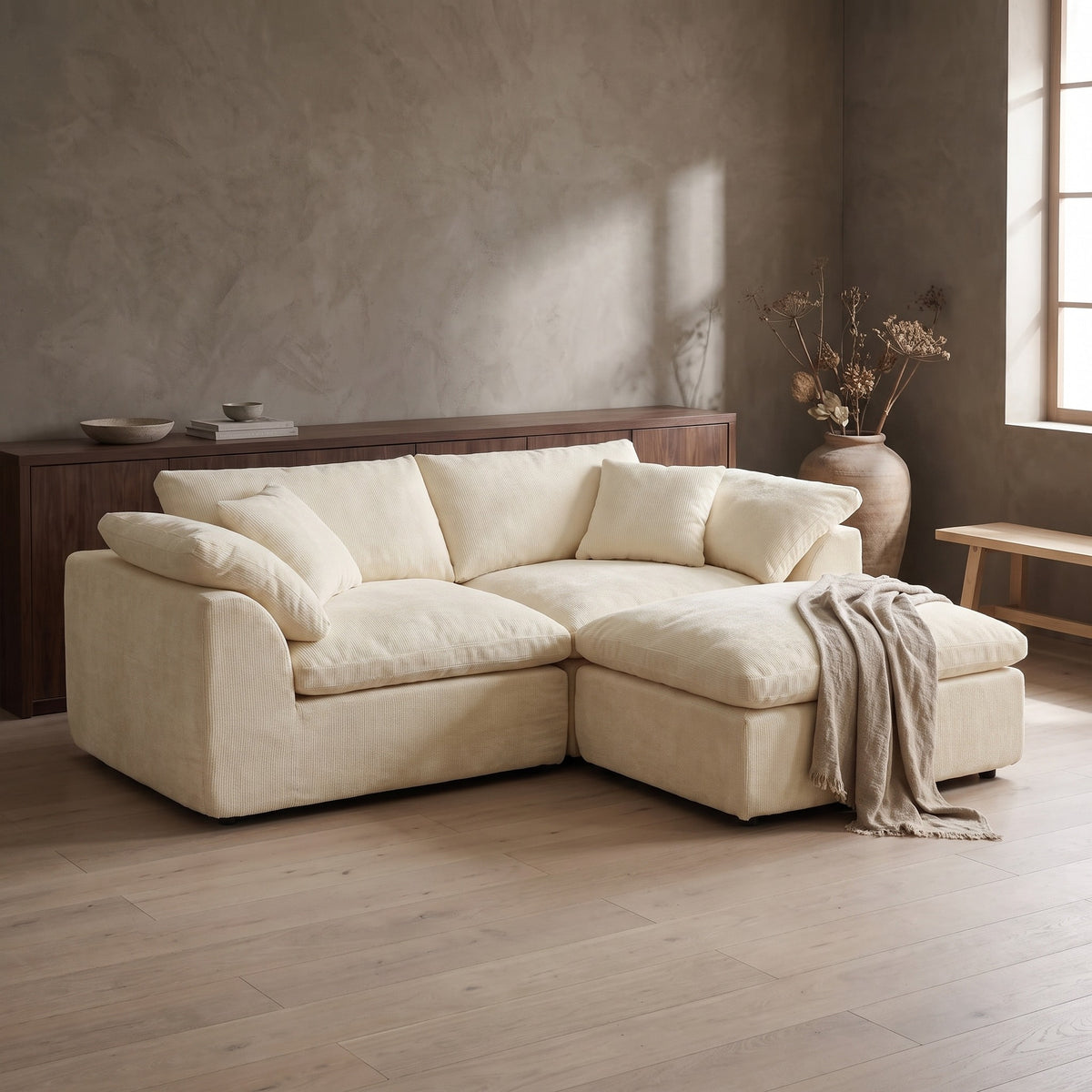 Modern Modular Sectional Sofa Cloud Couch Oversized Deep Seat Comfy Sofa for Living Room Furniture with Removable Cushions