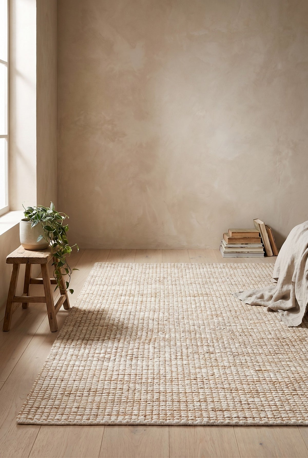 Riki Cream Jute-Wool Blend Rug