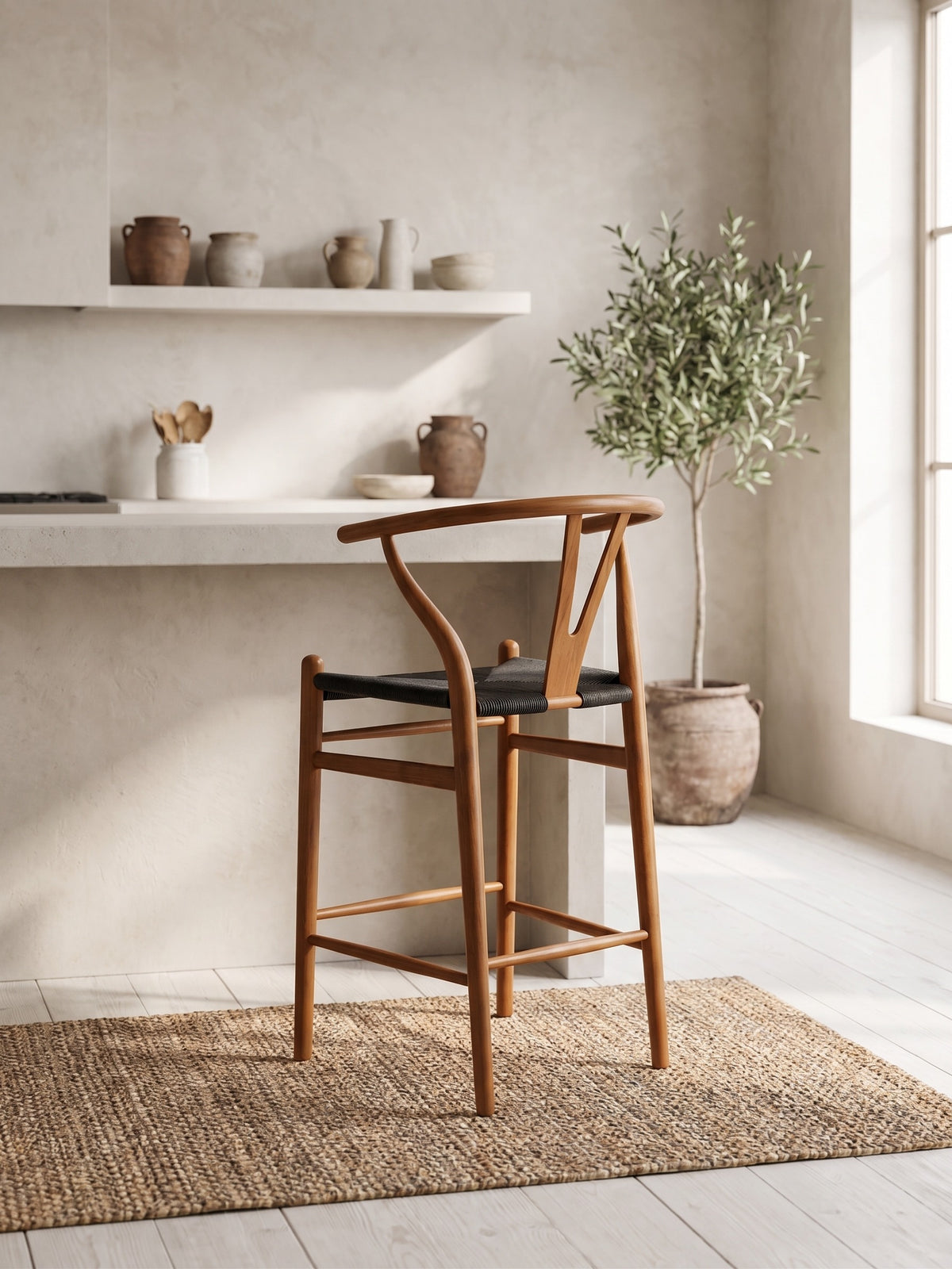 Wishbone Island Counter Stool