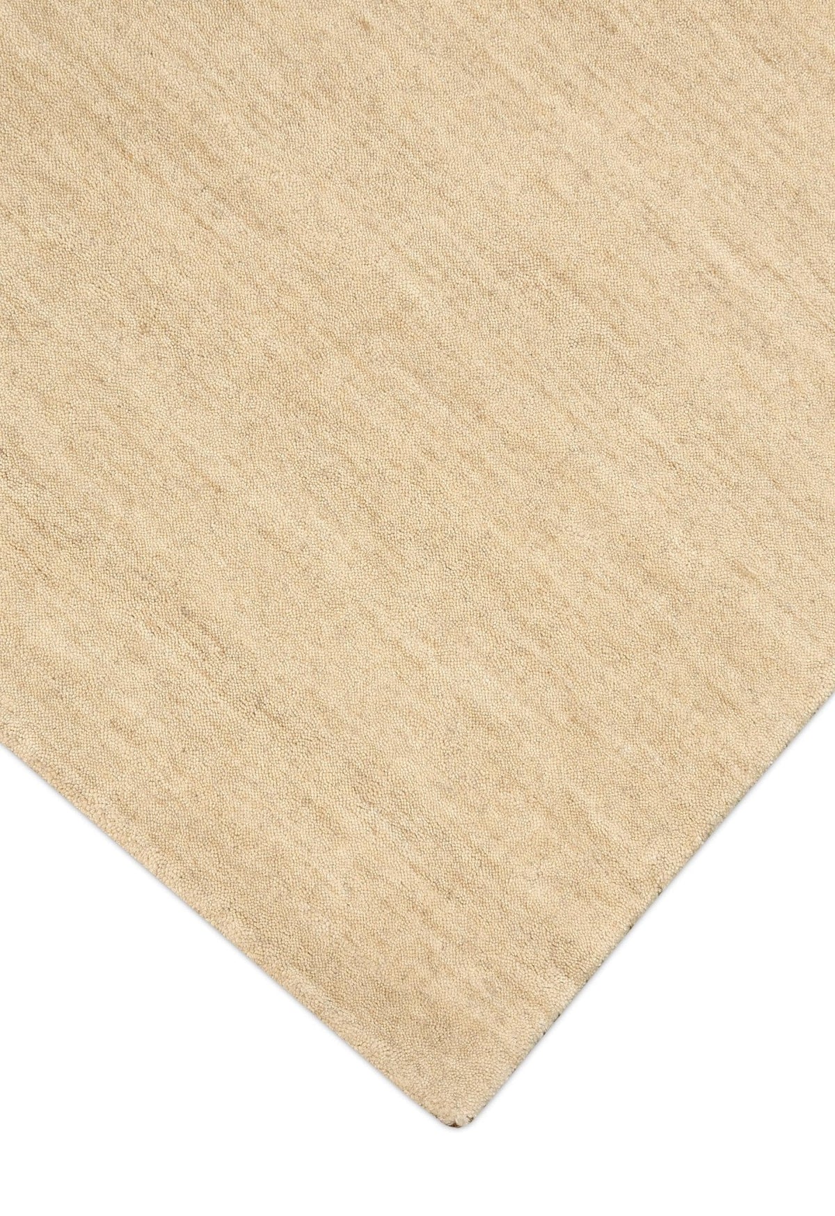 Wool Area Rug Hand-Loomed Solid Weave, beige, view 3