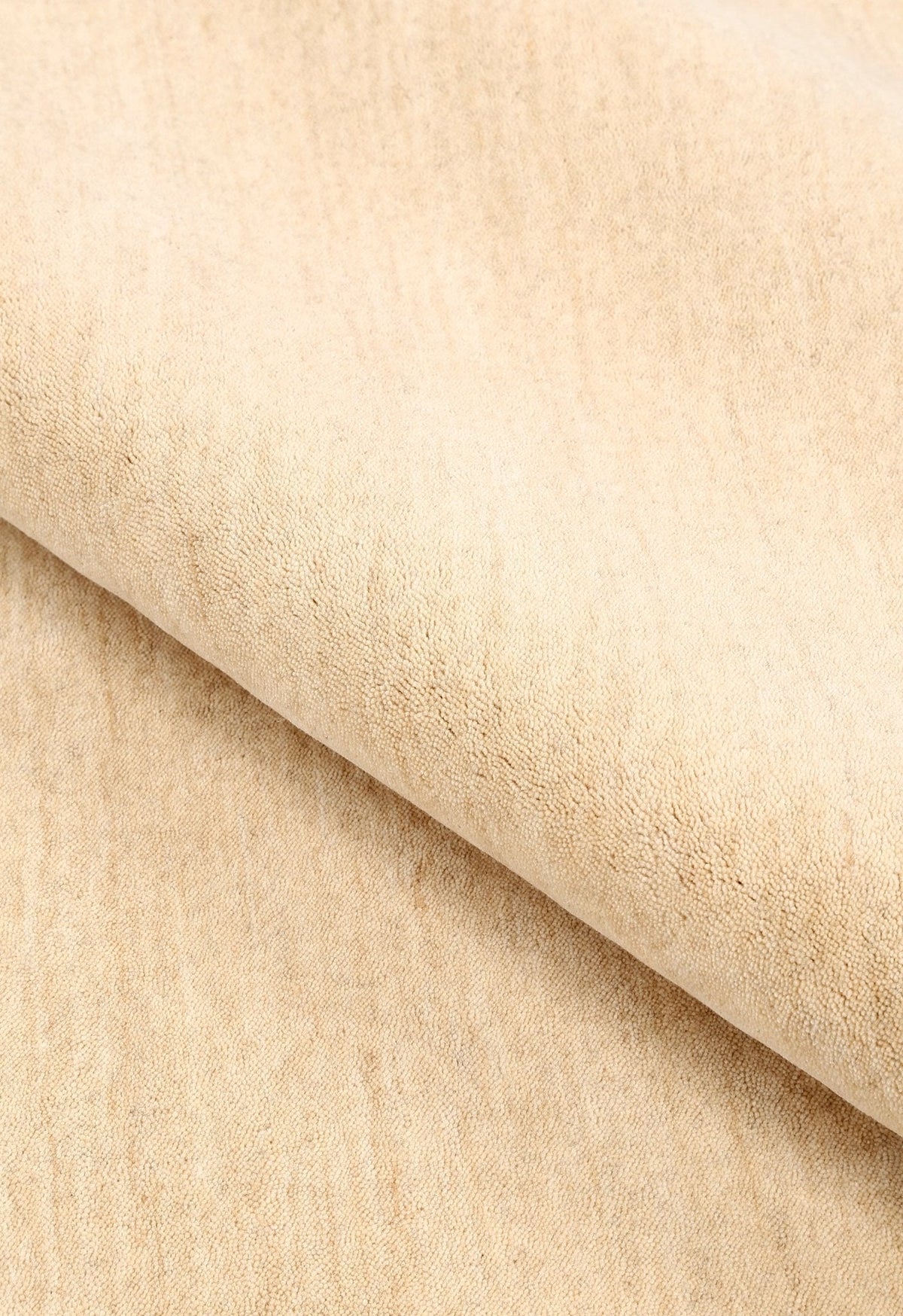 Wool Area Rug Hand-Loomed Solid Weave, beige, view 6